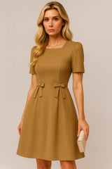 Elegant Bow Waist A-Line Dress