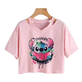 Kawaii Stitch Crop Top-59230-1