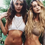hand hook knitted halter neck wrapped chest bikini-1
