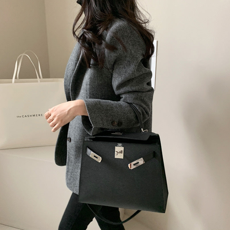 Chic Solid Wool Blazer for Women