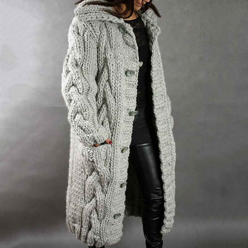Draped Knit Cardigan Sweater