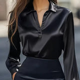 Elegant Long Sleeve Office Blouse
