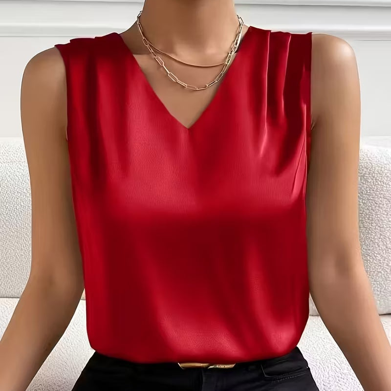 Satin V-Neck Camisole Tank