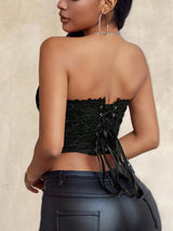 Floral Lace Strapless Corset