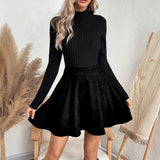 Suede-Look A-Line Mini Skirt