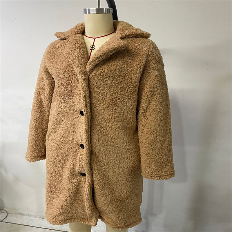 Cozy Chic Lamb Wool Lapel Coat