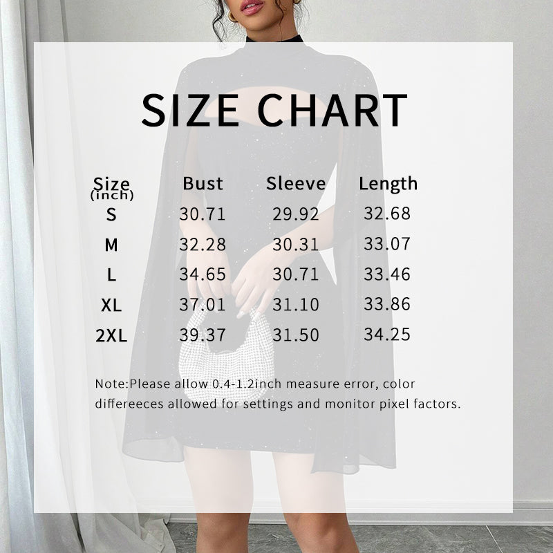 Sparkly Cloak Sleeve Mini Dress
