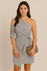 Elegant Lace Half Sleeve Dress