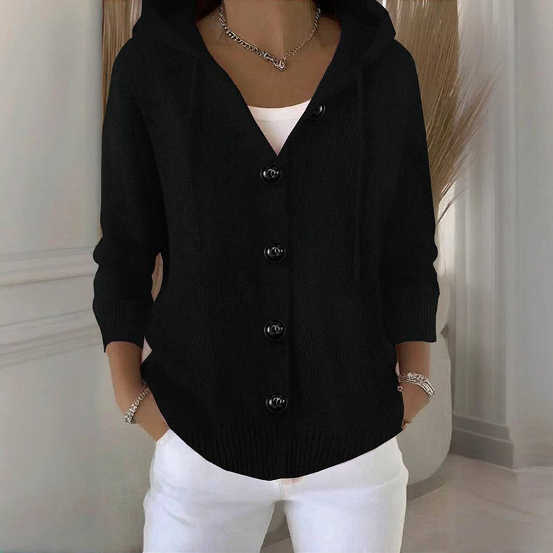 Button Down Hoodie Cardigan