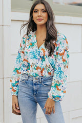 Floral Long Balloon Sleeve Bodysuit-Floral-1