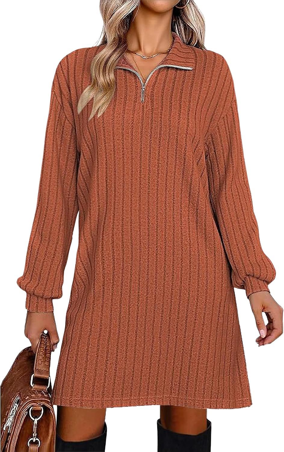 European And American Turtleneck Sheath Dress Women's Clothing