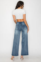 Dark Blue Flare Pants for Curves