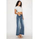 Dark Blue Flare Pants for Curves