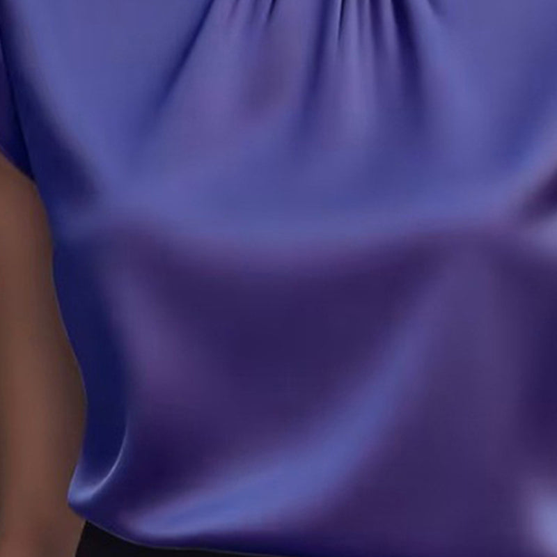 Satin High Neck Ruffle Blouse