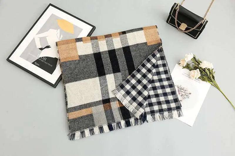 Cozy Plaid Scarf | Winter Chic Accessory-9