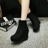 Autumn And Winter Women Platform Platform Wedge Boots-6