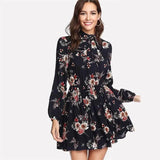 LOVEMI - Lovemi - Autumn Floral Women Dresses Multicolor Elegant