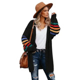 Women's Casual Long Sleeve Knit Cardigan-Black-2