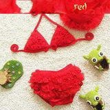 Baby Swimsuit 1 Year Old 2 Children 3 Kids 4 Girls Ins Split-Red-5