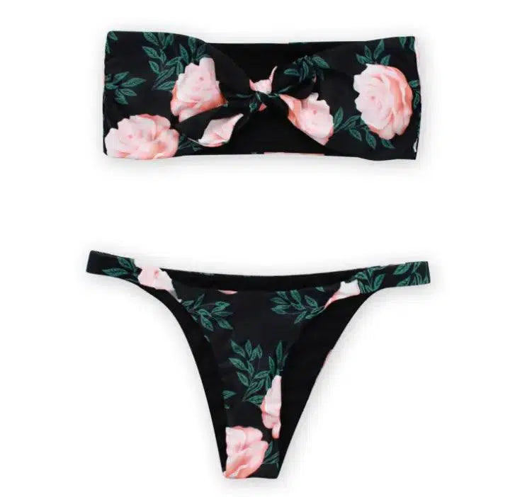 Bandeau Bikini Floral Swimwear Print Swimsuit Brazilian-2