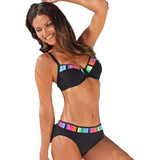 Bikini Explosion Style Gradient Color Swimsuit Underwire-Black-1