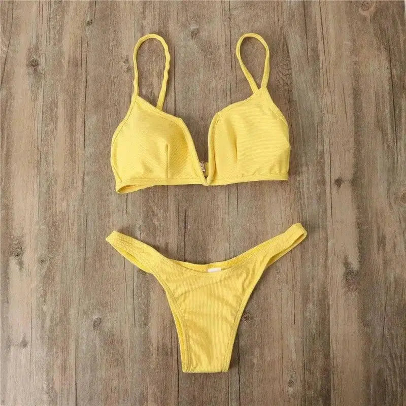 bikini ladies swimsuit-Yellow-2