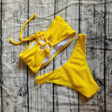 Bikini ladies swimwear-Yellow-1