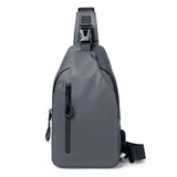 Black Sling Crossbody Backpack Shoulder Bag For Men Chest-Grey-2