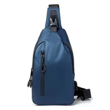 Black Sling Crossbody Backpack Shoulder Bag For Men Chest-Blue-3