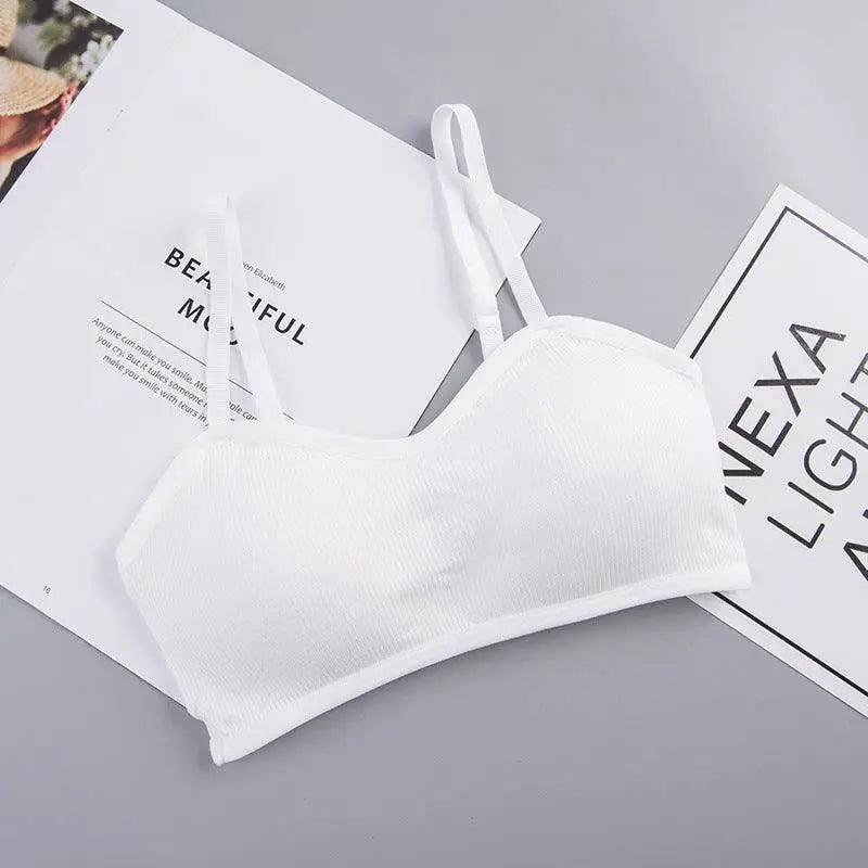 Bra Underwear Lingerie Teenagers Girls Kids Cotton For-White-1