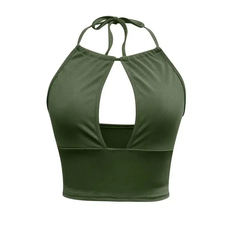 Camisole Halter Vest Women Summer Sexy Hollow Tops-9