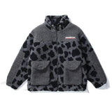 Camouflage Panda Cow Spotted Lamb Wool Coat Men And Women-12