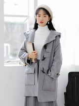 Cape button tweed coat-3