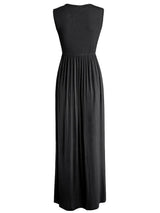 Casual Dresses V-neck Maxi Long Flare-3