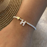 Chic Custom Letter Bead Bracelets - Personalized Jewelry-H-16