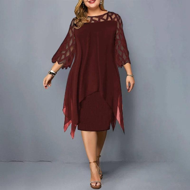 Chic Plus-Size Black Dress with Unique Cut-Outs-5