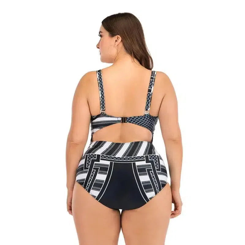 Women Plus Size Swimsuit One Piece Push Up Swimwear Large Big Plussize Swimming Suits Beachwear Bathing Suits For Famale-5