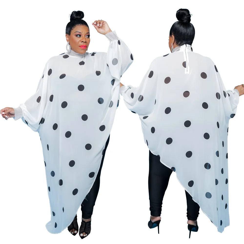 Chic Plus Size Polka Dot Tunic Top-9