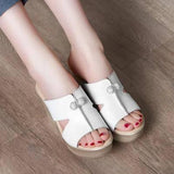 Chic White Wedge Sandals: Elevate Your Style-WHITE-3