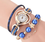 Circle Ladies Pearl Bracelet Watch Fashion Love Diamond Digital Ladies Watch-2