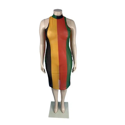 Woman's Bold Striped Dress for Summer-4