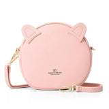 Creative round bag kitten messenger bag-Pink-11