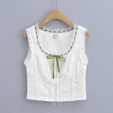 Cross Lace-up Bandage Tank Tops Rope-WHITE-7