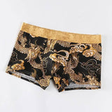 Dragon print boxer shorts-Black-4