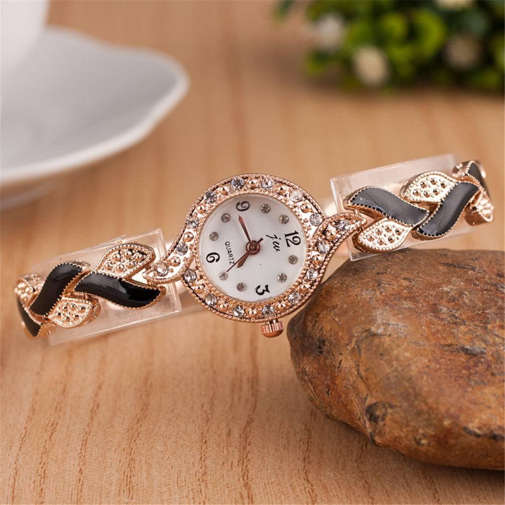 Elegant Crystal Quartz Ladies' Rose Gold Watch-5