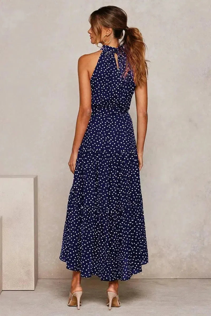 Summer Long Dress Polka Dot Casual-12