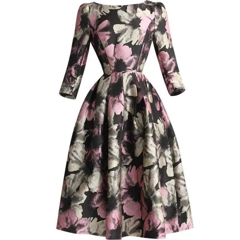 Elegant Floral Midi Dress for Spring Events-6