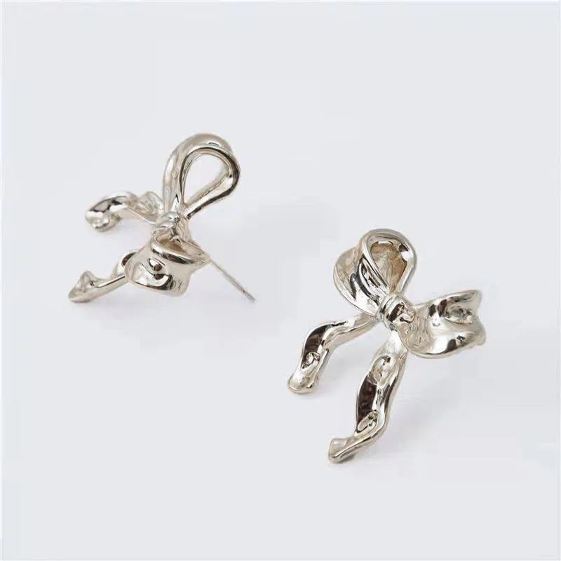 Bow Earrings Simple Style Fashionable And Versatile Earrings-8