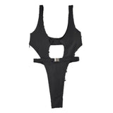 European And American One-piece Solid Color Bikini-1