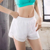 Fake two sports shorts-White-9